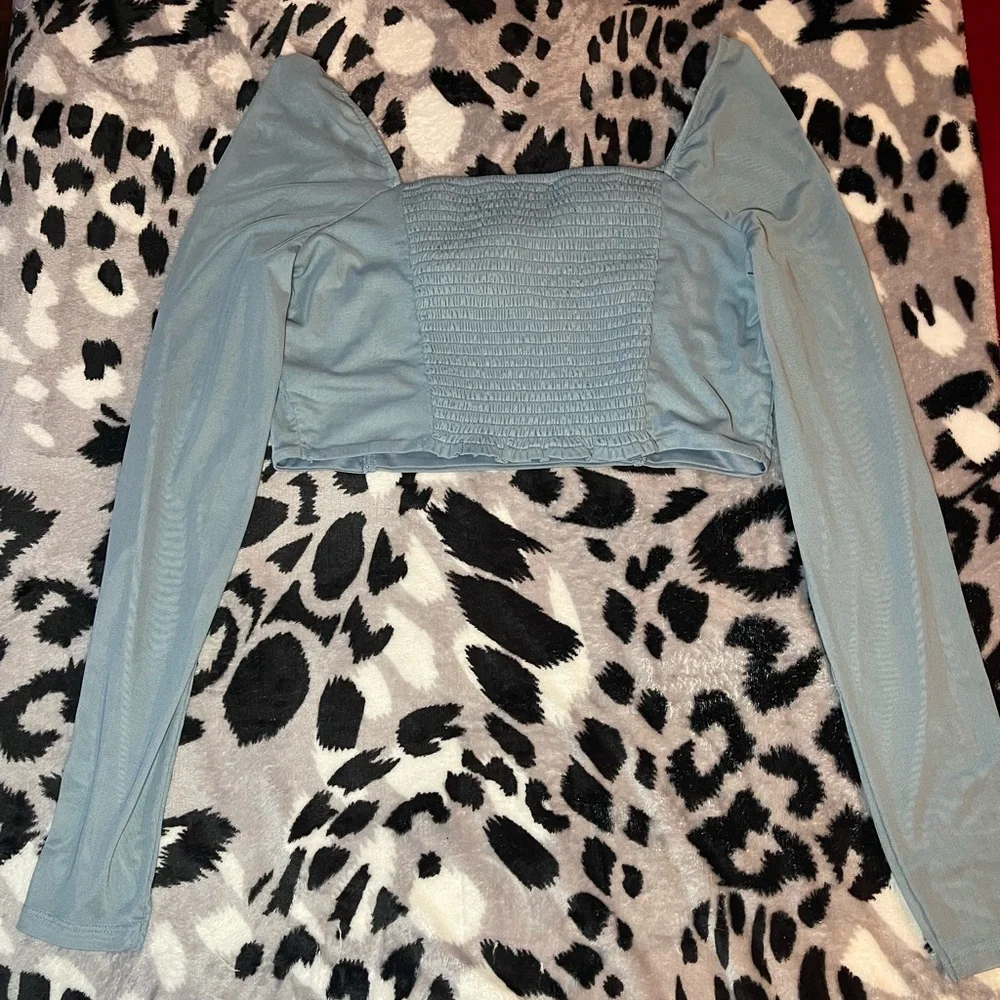 American Eagle Outfitters Blue Long Sleeve Top